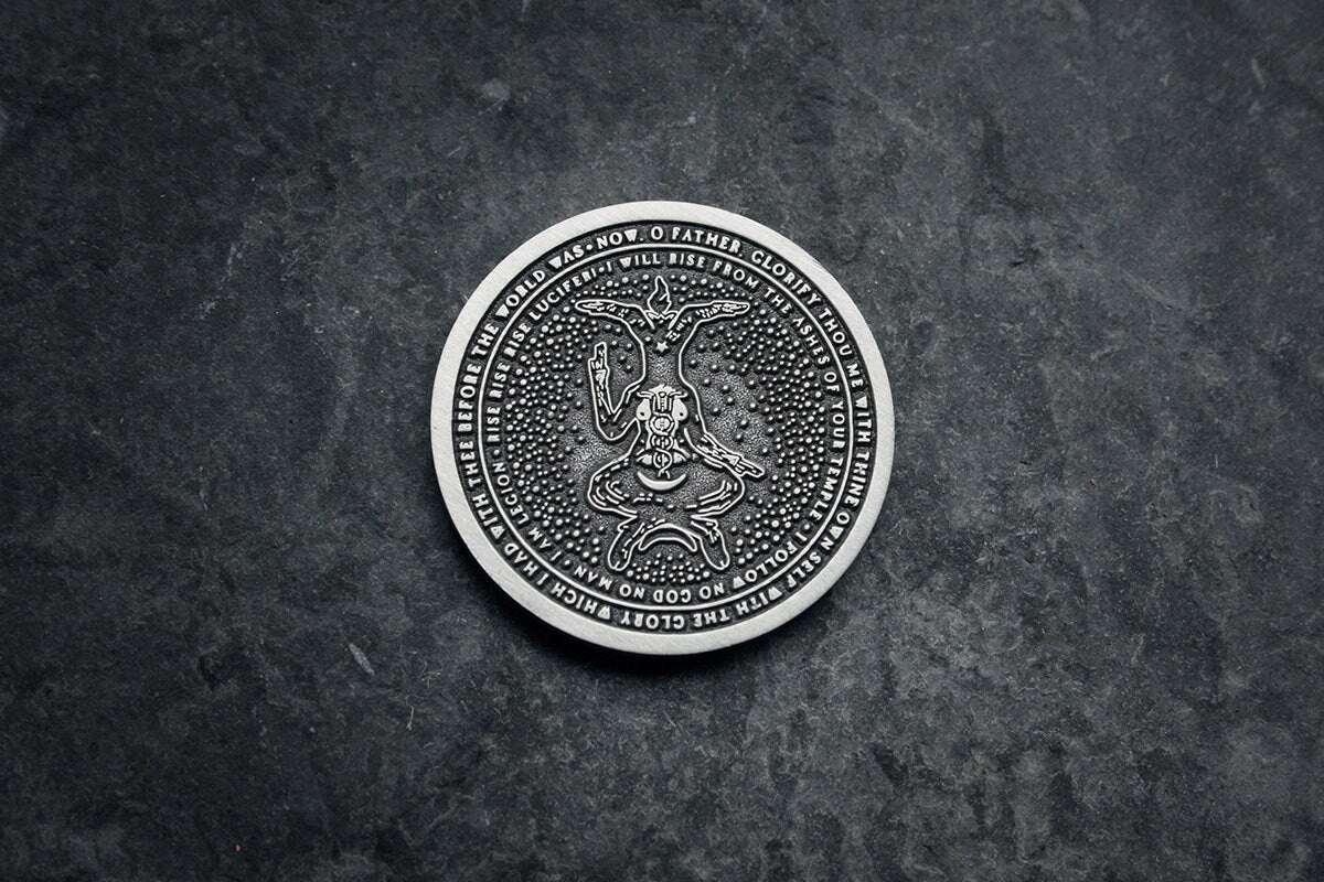 The great Baphomet coin, Seal of Baphomet / Pentagram, Samael and Lilith coin - collectible divination flip COIN