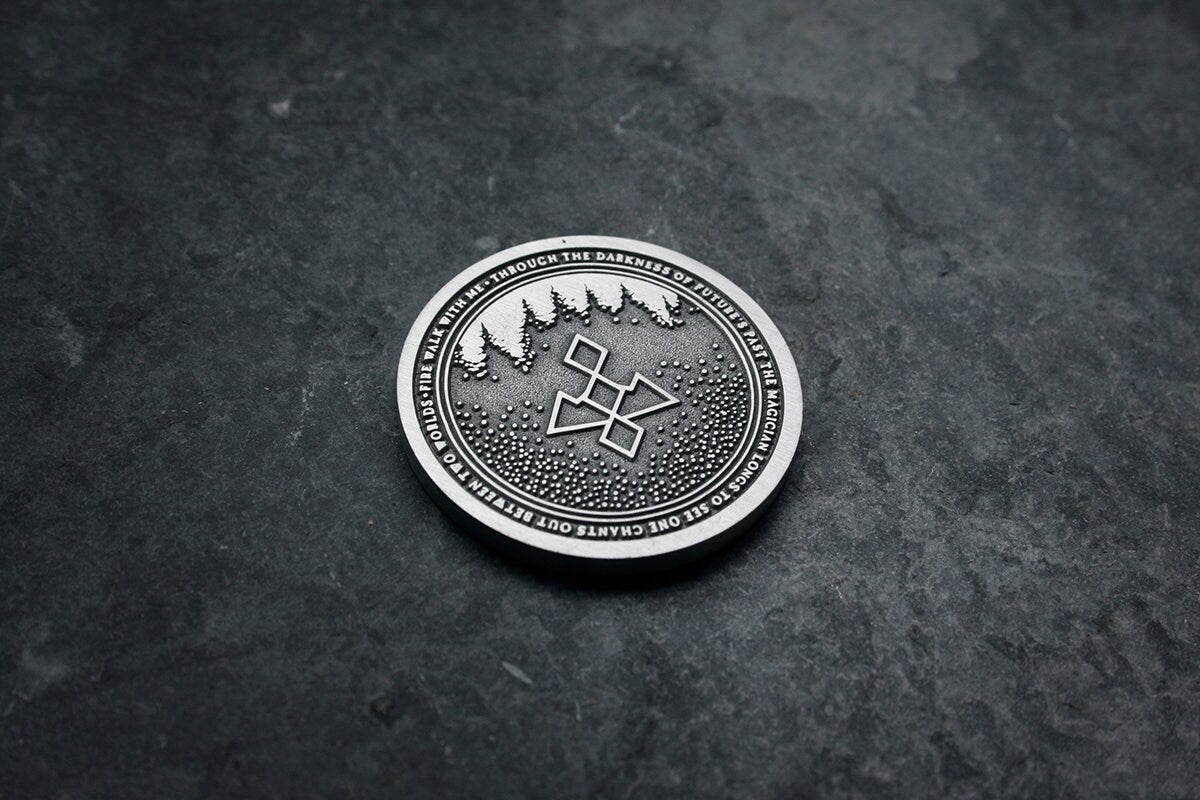 Black Lodge and Owl cave symbol coin - collectible divination flip COIN