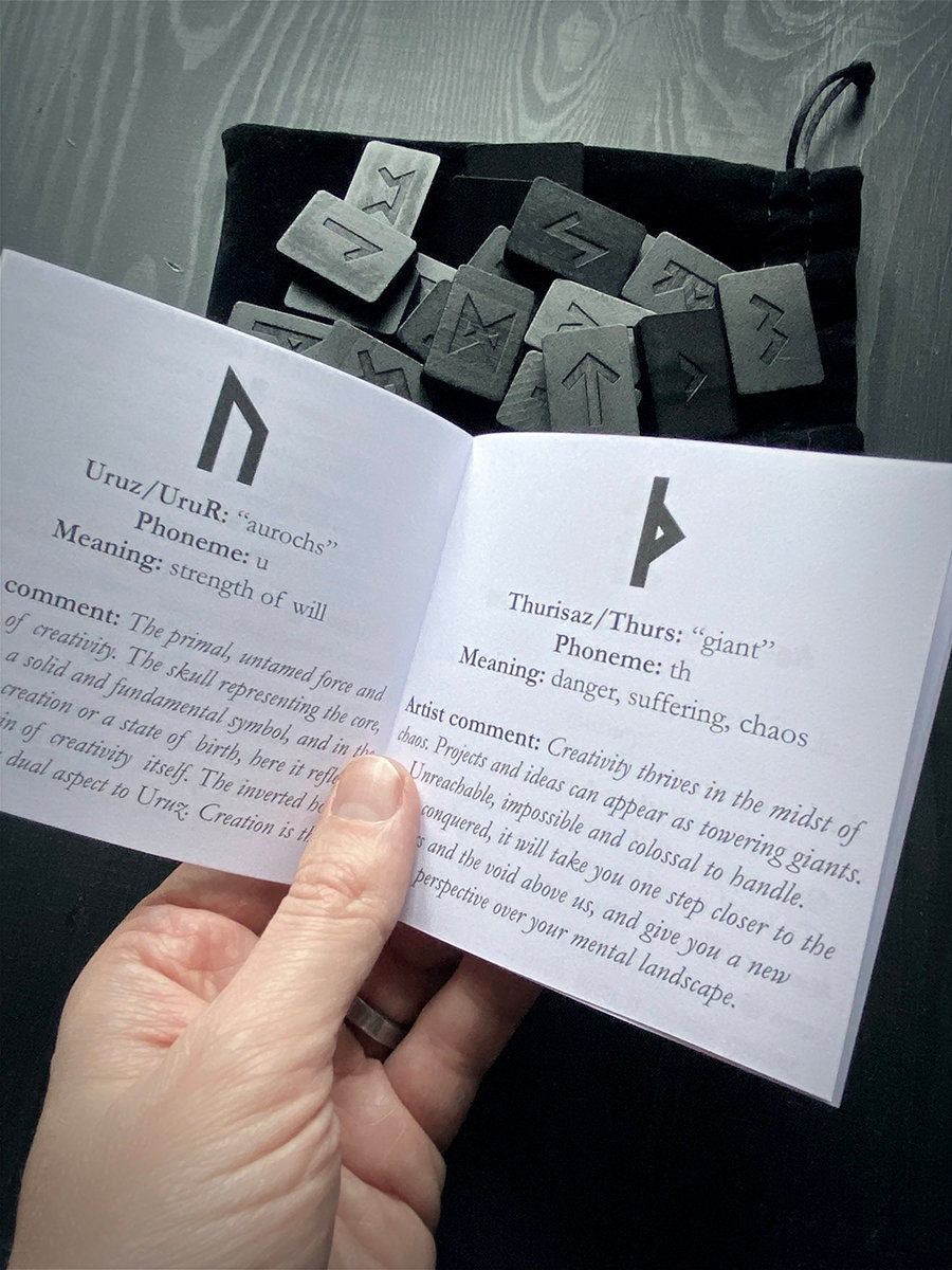 Shadow runes, Elder Futhark Rune wooden rune-set, divination tool - RUNE BRICK SET