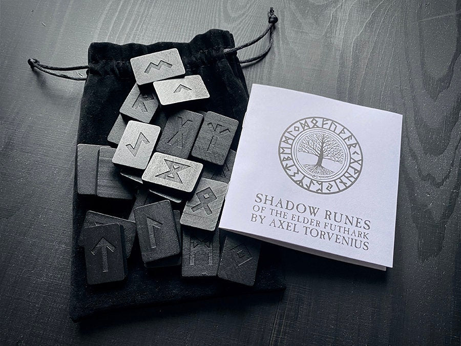 Shadow runes, Elder Futhark Rune wooden rune-set, divination tool - RUNE BRICK SET