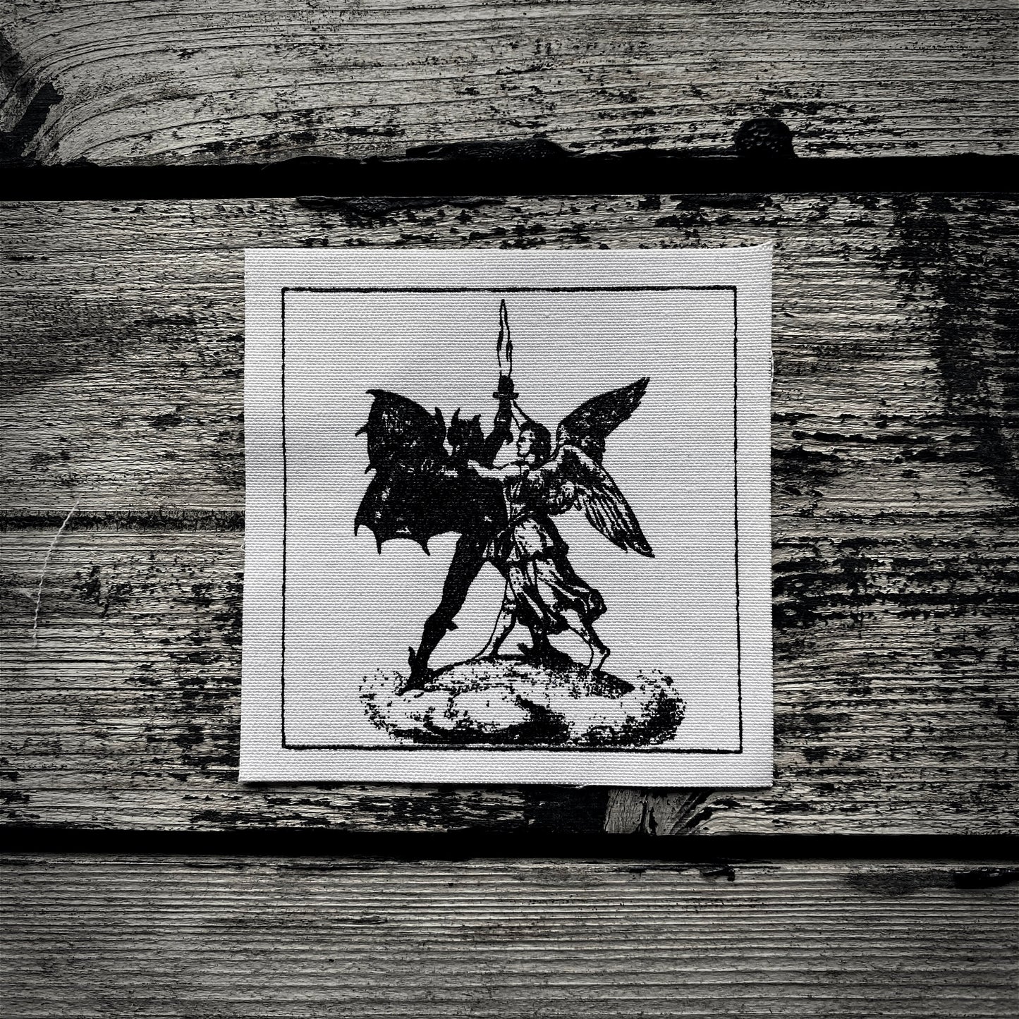 Satan vs Archangel - screen printed PATCH