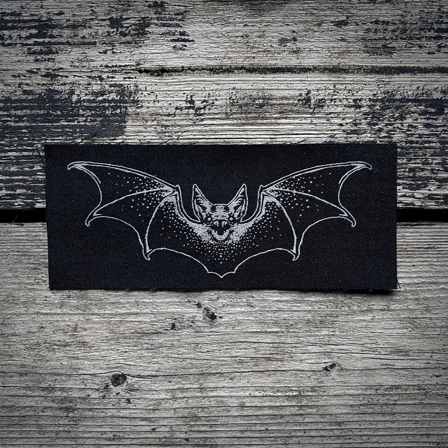 Bat with wings - screen printed PATCH
