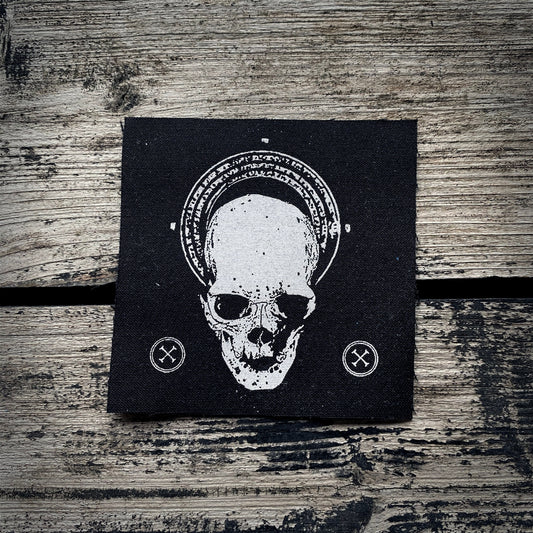 Skull with gloria - screen printed PATCH