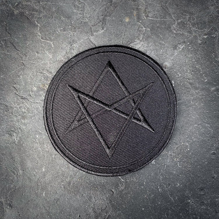 Unicursal Hexagram black in black - PATCH