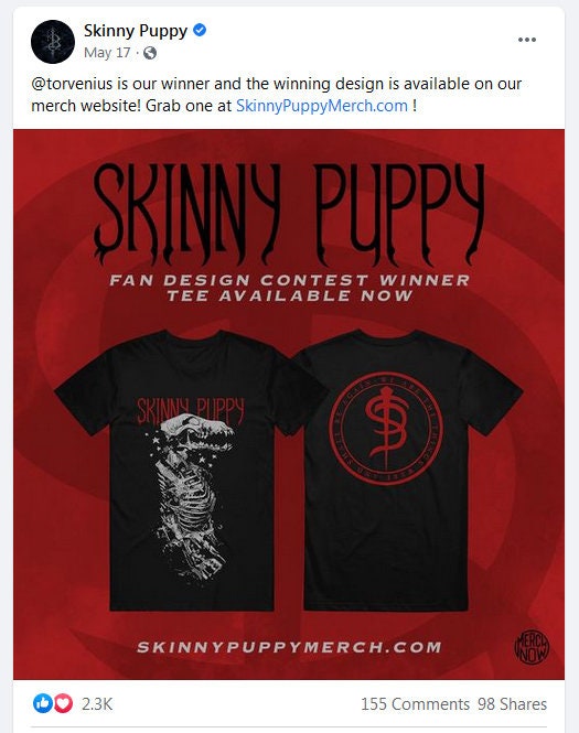 Skinny Puppy, official merchandise, contest winner - T-shirt