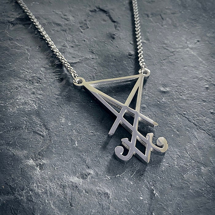 Seal of Lucifer, Lucifer sigil, over sized, shiny version - NECKLACE