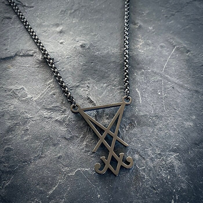 Seal of Lucifer, Lucifer sigil, black shiny version - NECKLACE