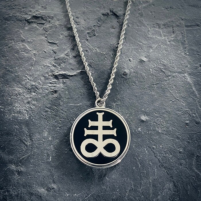 Leviathan cross, large black and silver, extra thick version - NECKLACE