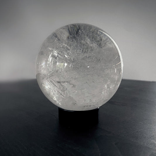 Crystal quartz scrying sphere, 8 cm - RITUAL ITEM