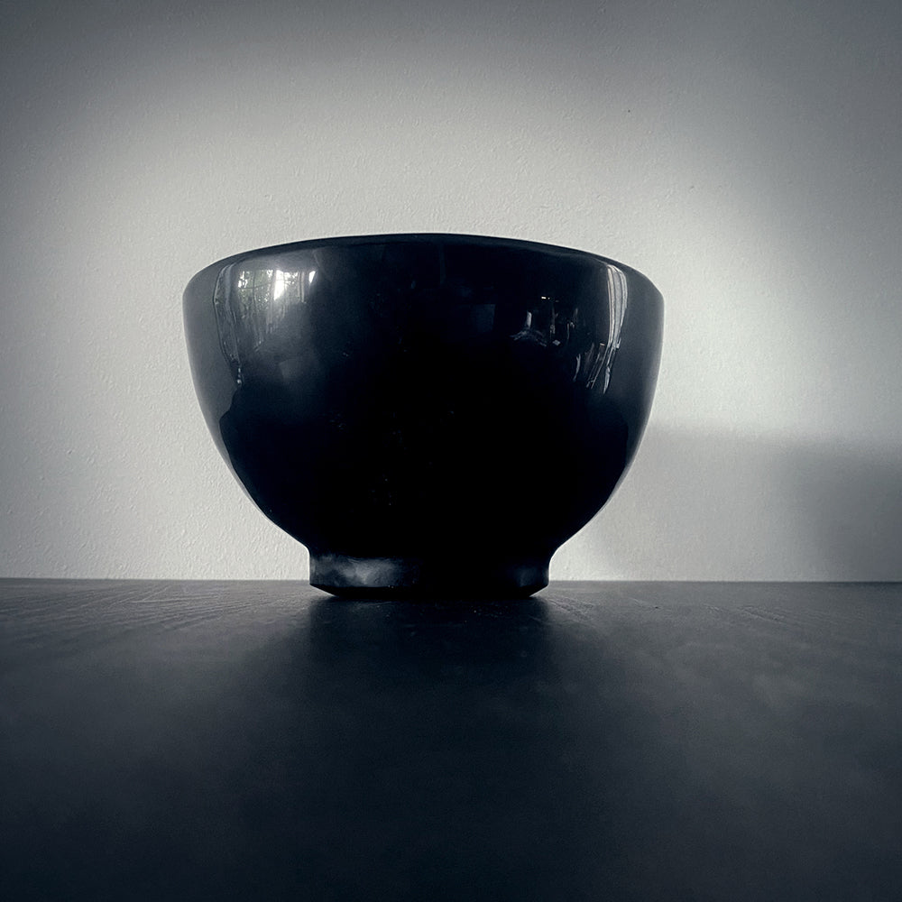 Offering bowl, large version, carved black obsidian - RITUAL ITEM