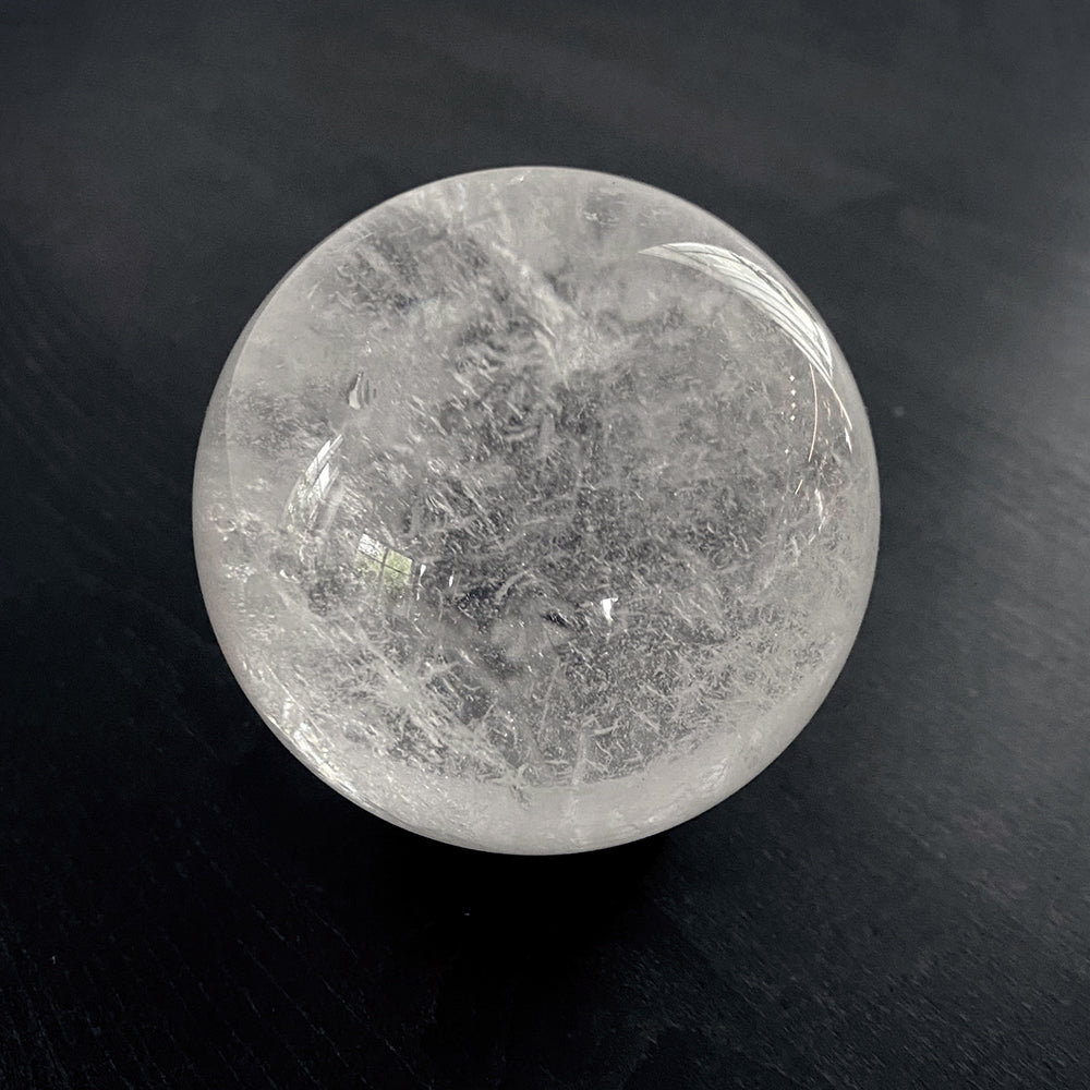 Crystal quartz scrying sphere, 8 cm - RITUAL ITEM