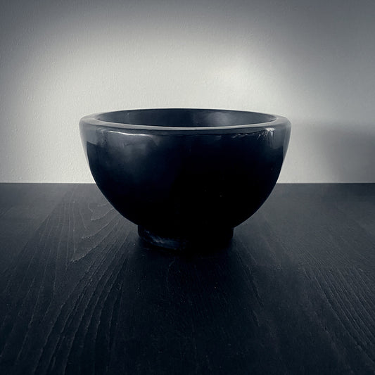 Offering bowl, large version, carved black obsidian - RITUAL ITEM