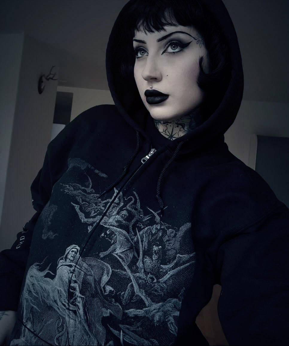 DEATH, Gustave Doré illustration zip-up hoodie - HOODIE