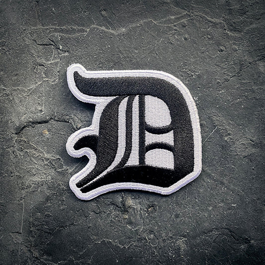 D alphabet patch, the letter "D" Old English - PATCH