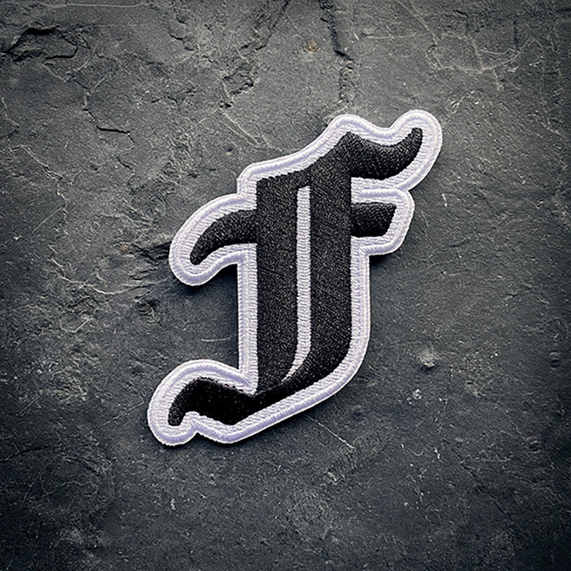 F alphabet patch, the letter "F" Old English - PATCH