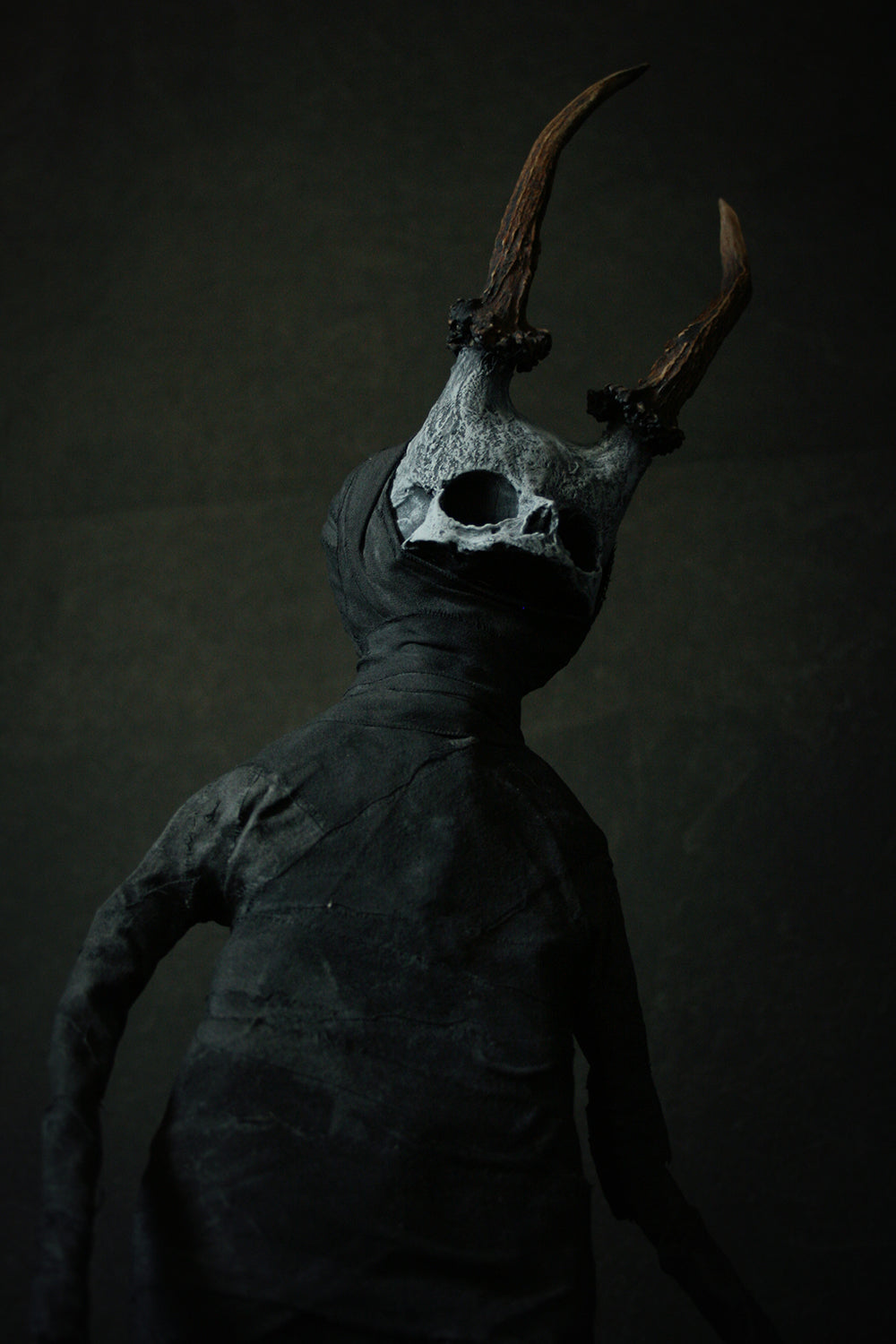 Sculpture "Horned fetal forest spirit Deodh 4th" - mixed media sculpture
