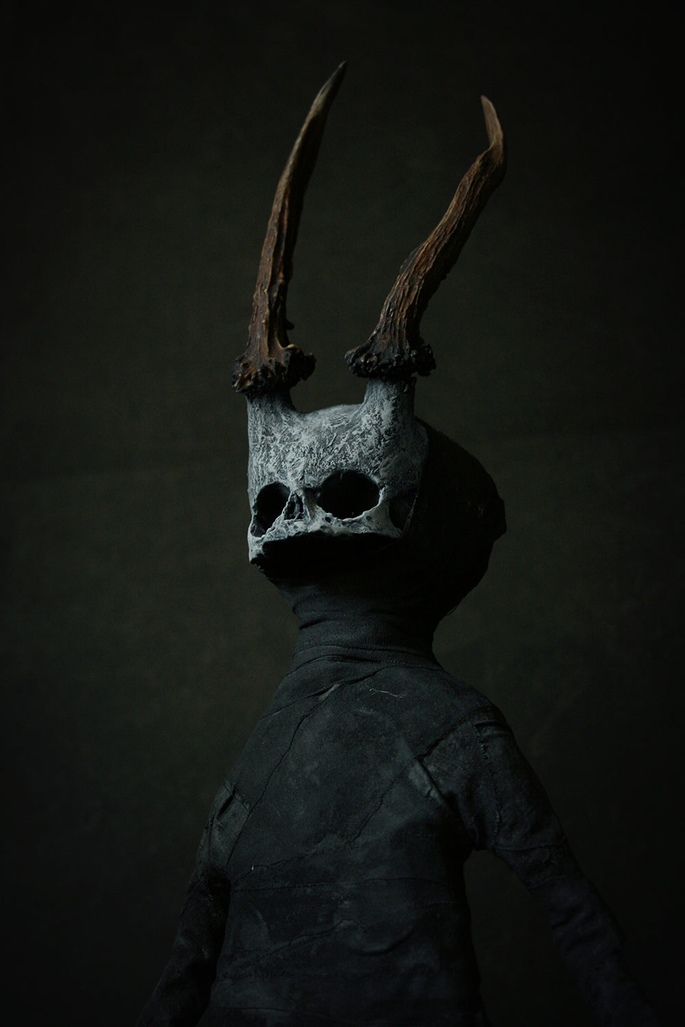 Sculpture "Horned fetal forest spirit Deodh 4th" - mixed media sculpture