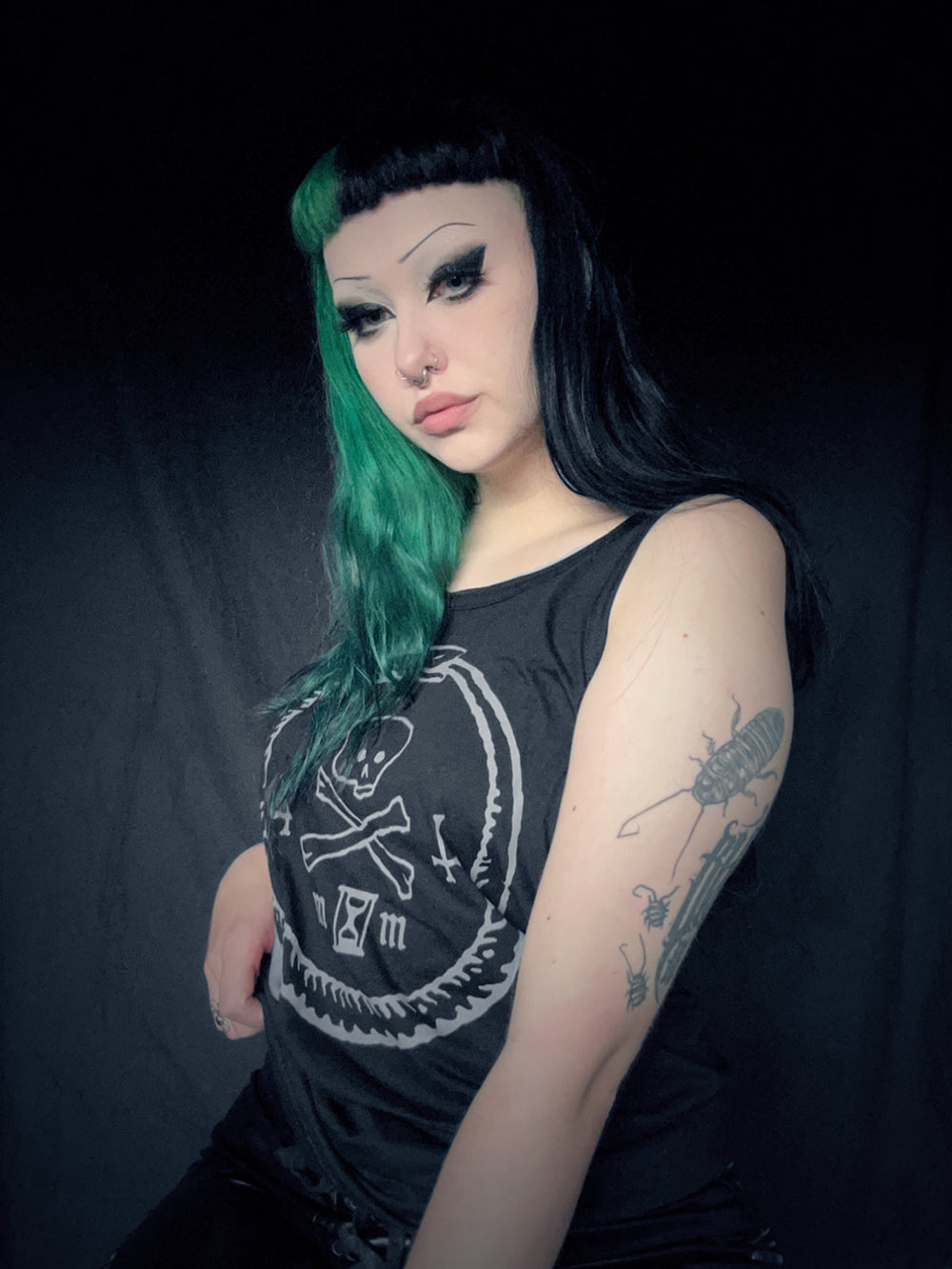 Ouroboros with skull, memento mori - LOOSE FIT TANKTOP