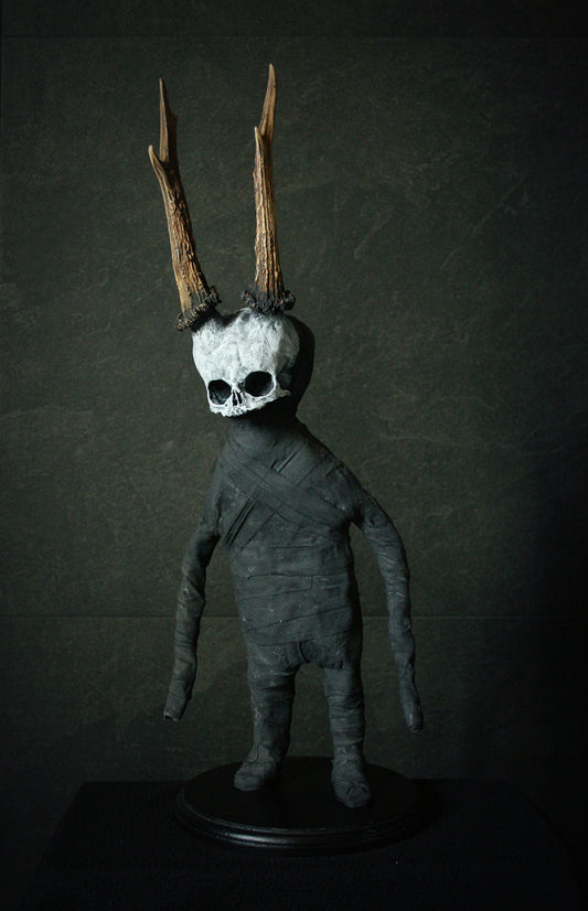Sculpture "Horned fetal forest spirit Anth 1st" - mixed media sculpture