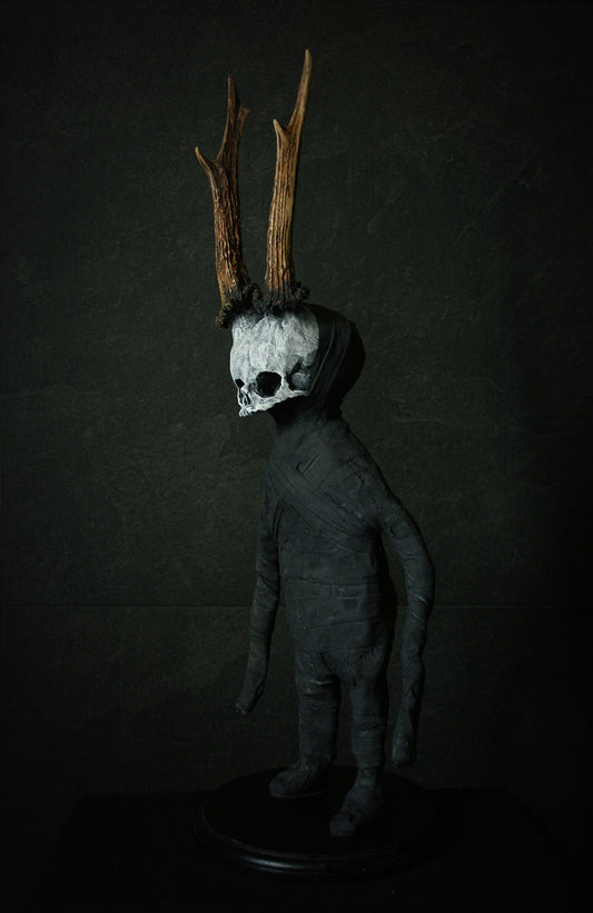 Sculpture "Horned fetal forest spirit Anth 1st" - mixed media sculpture