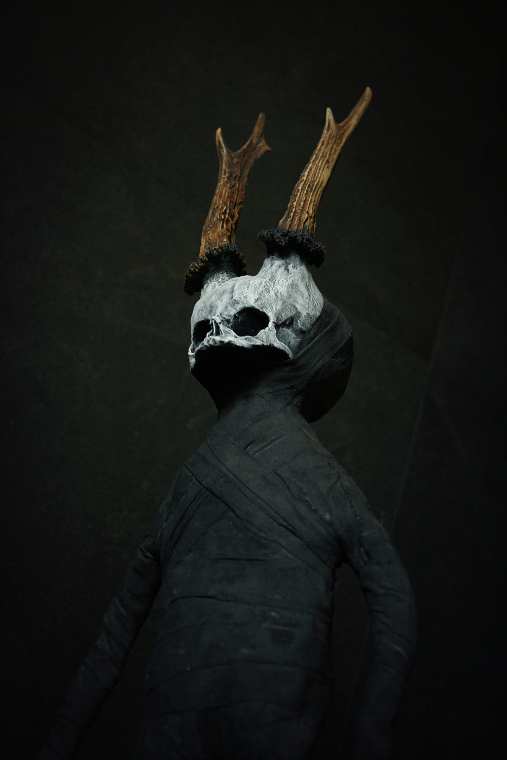 Sculpture "Horned fetal forest spirit Anth 1st" - mixed media sculpture