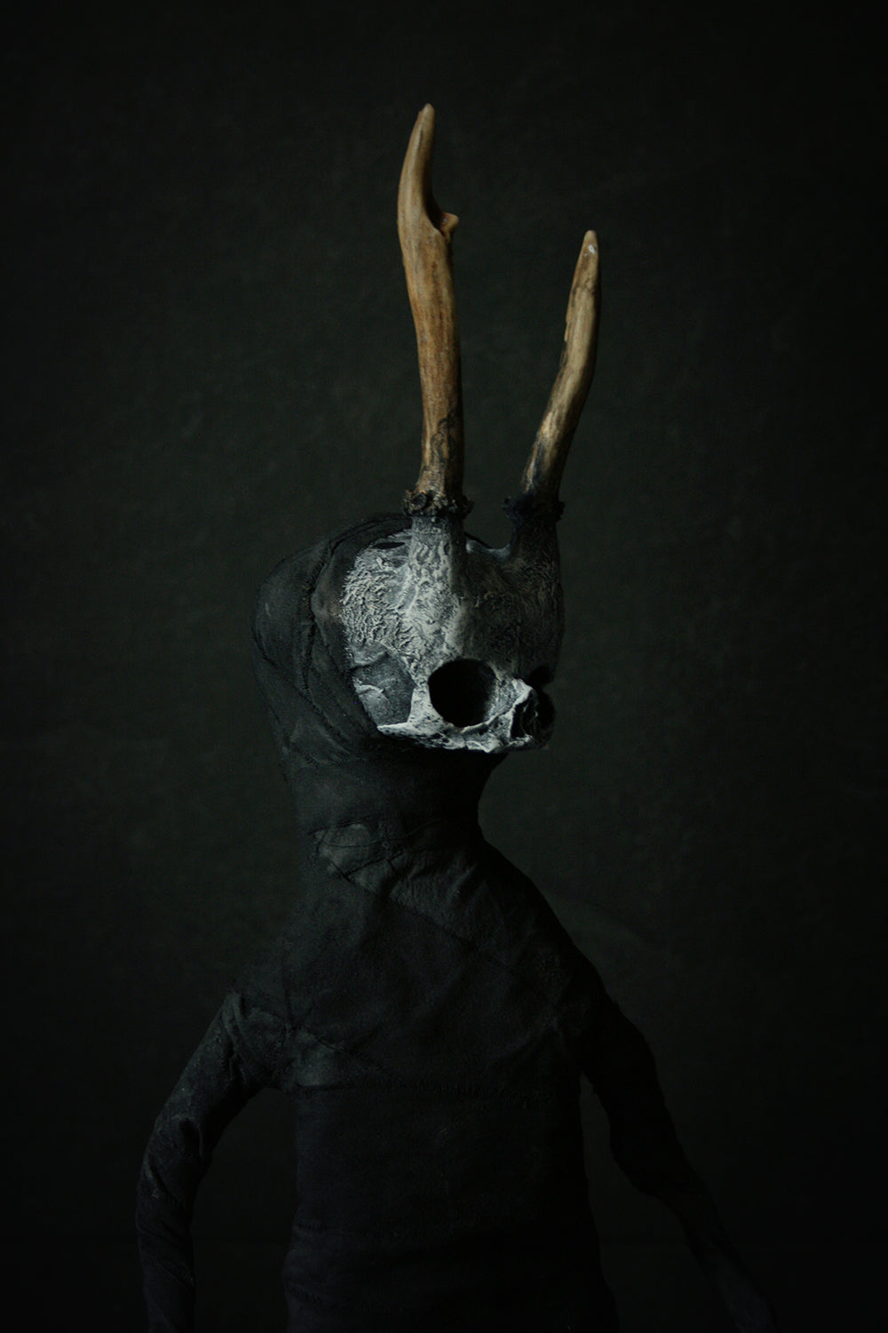 Sculpture "Horned fetal forest spirit Baath 2nd" - mixed media sculpture
