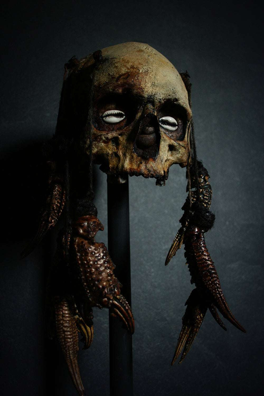 Skull mixed media sculpture "Crab God Natator" - SCULPTURE