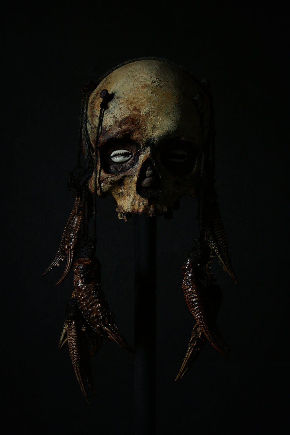 Skull mixed media sculpture "Crab God Natator" - SCULPTURE