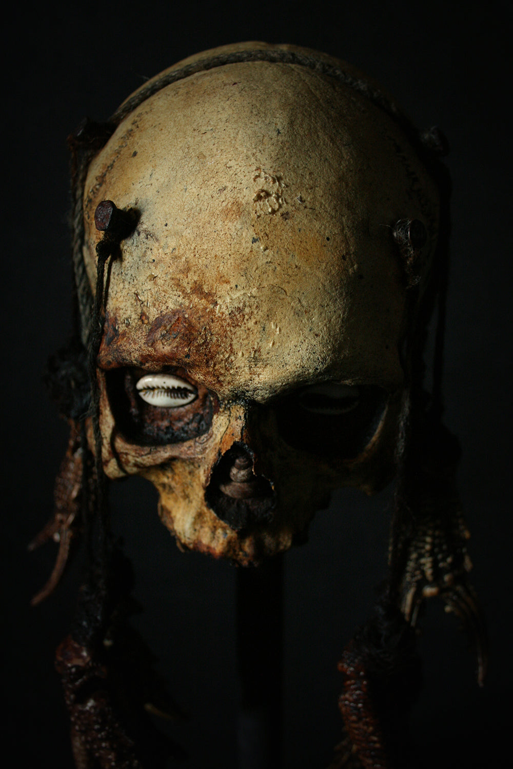 Skull mixed media sculpture "Crab God Natator" - SCULPTURE