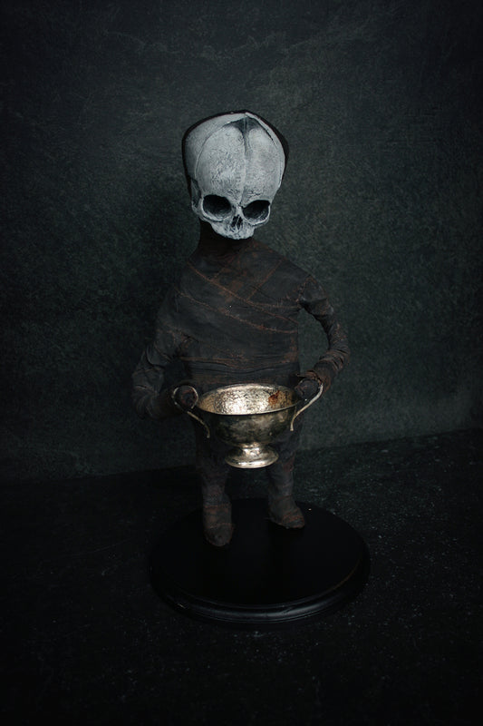 Sculpture "Luci the cup-holder" - mixed media sculpture
