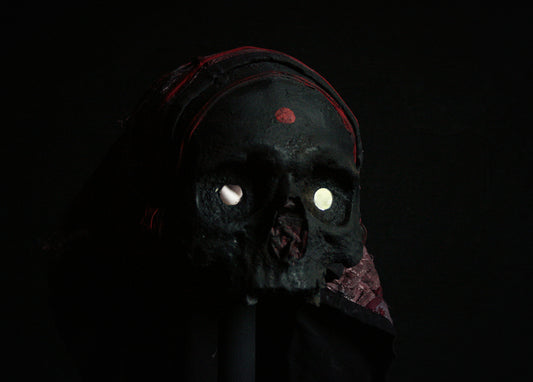 Skull mixed media sculpture "Voodoo spirit Gamth, the awaken" - SCULPTURE