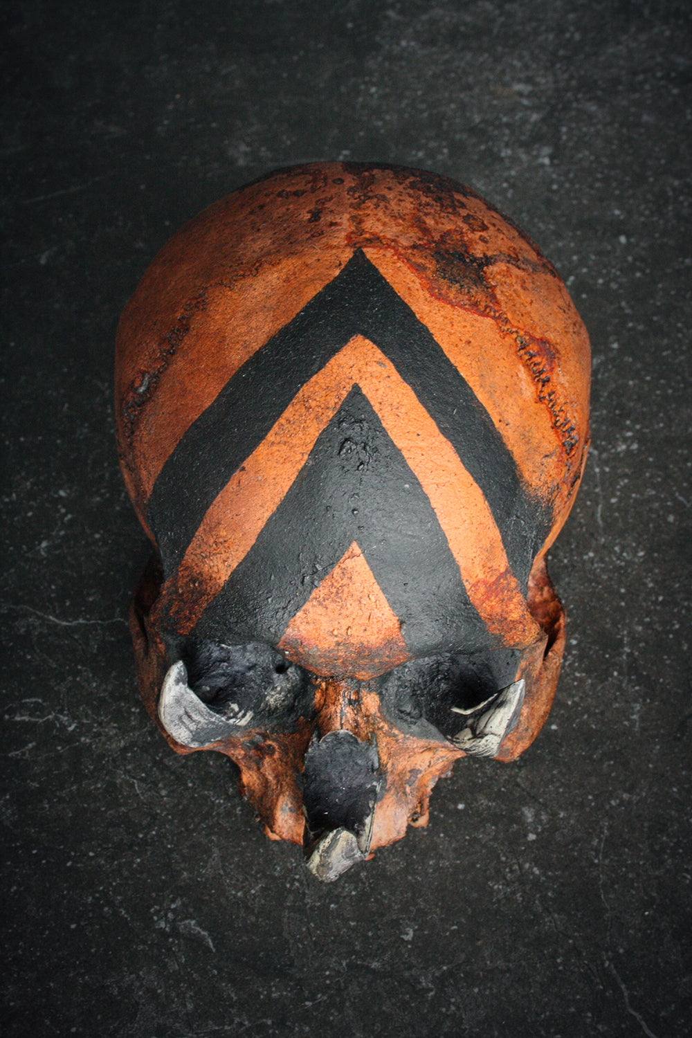 Skull mixed media sculpture "3 sins 3 kills" - SCULPTURE