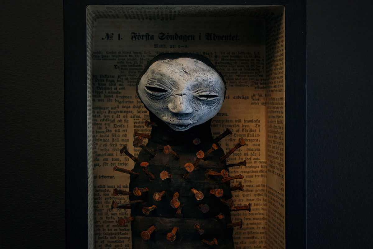 Mixed media sculpture "Stillborn, Nailboy" - SCULPTURE