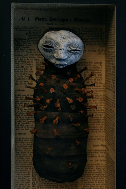 Mixed media sculpture "Stillborn, Nailboy" - SCULPTURE