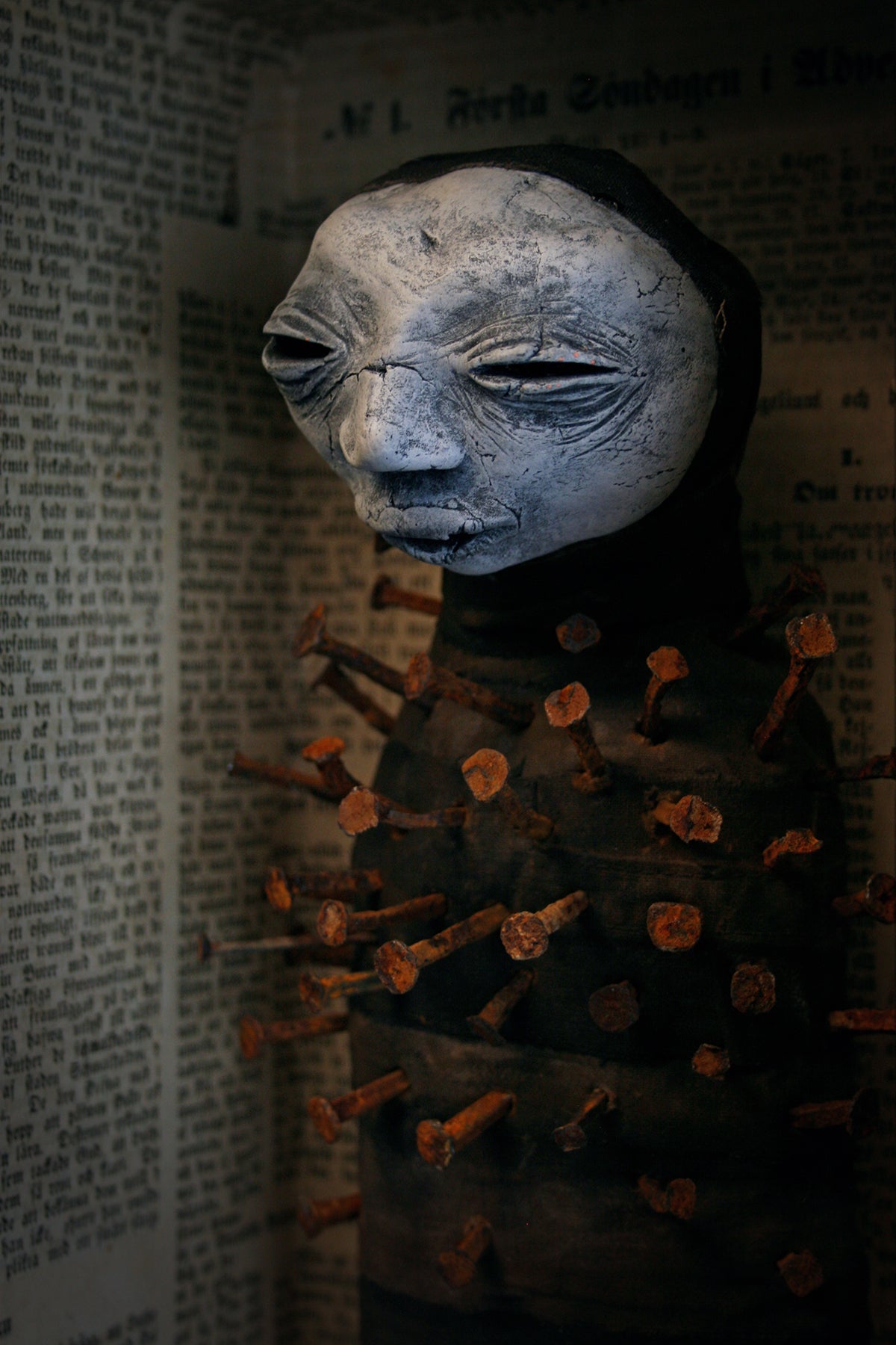 Mixed media sculpture "Stillborn, Nailboy" - SCULPTURE