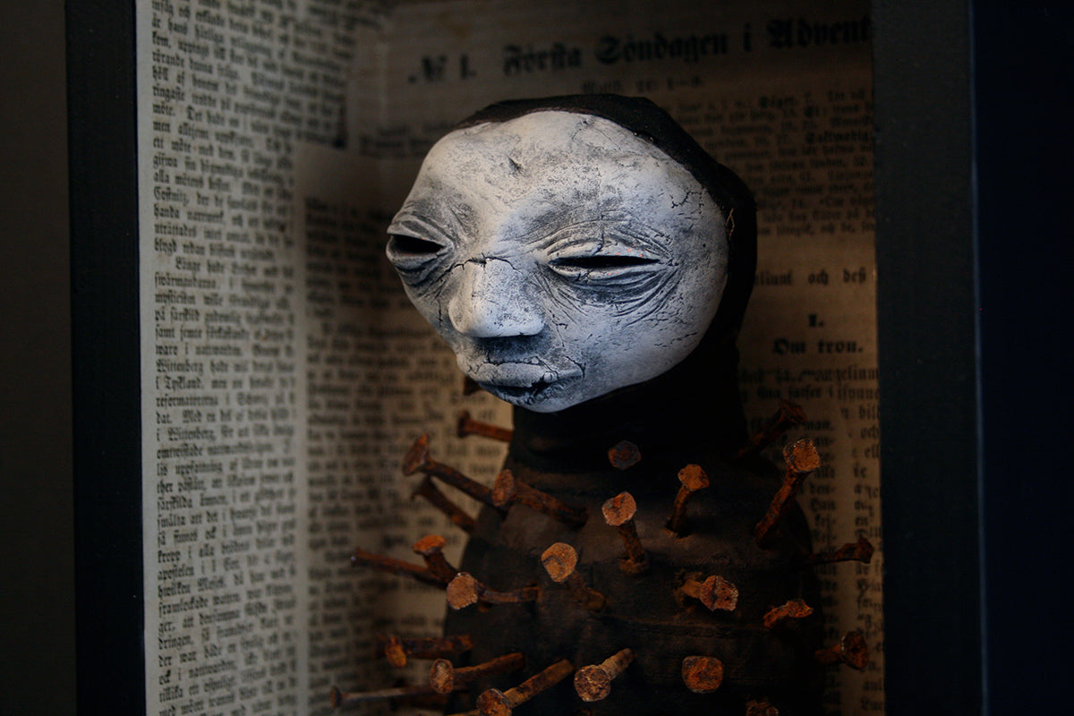 Mixed media sculpture "Stillborn, Nailboy" - SCULPTURE