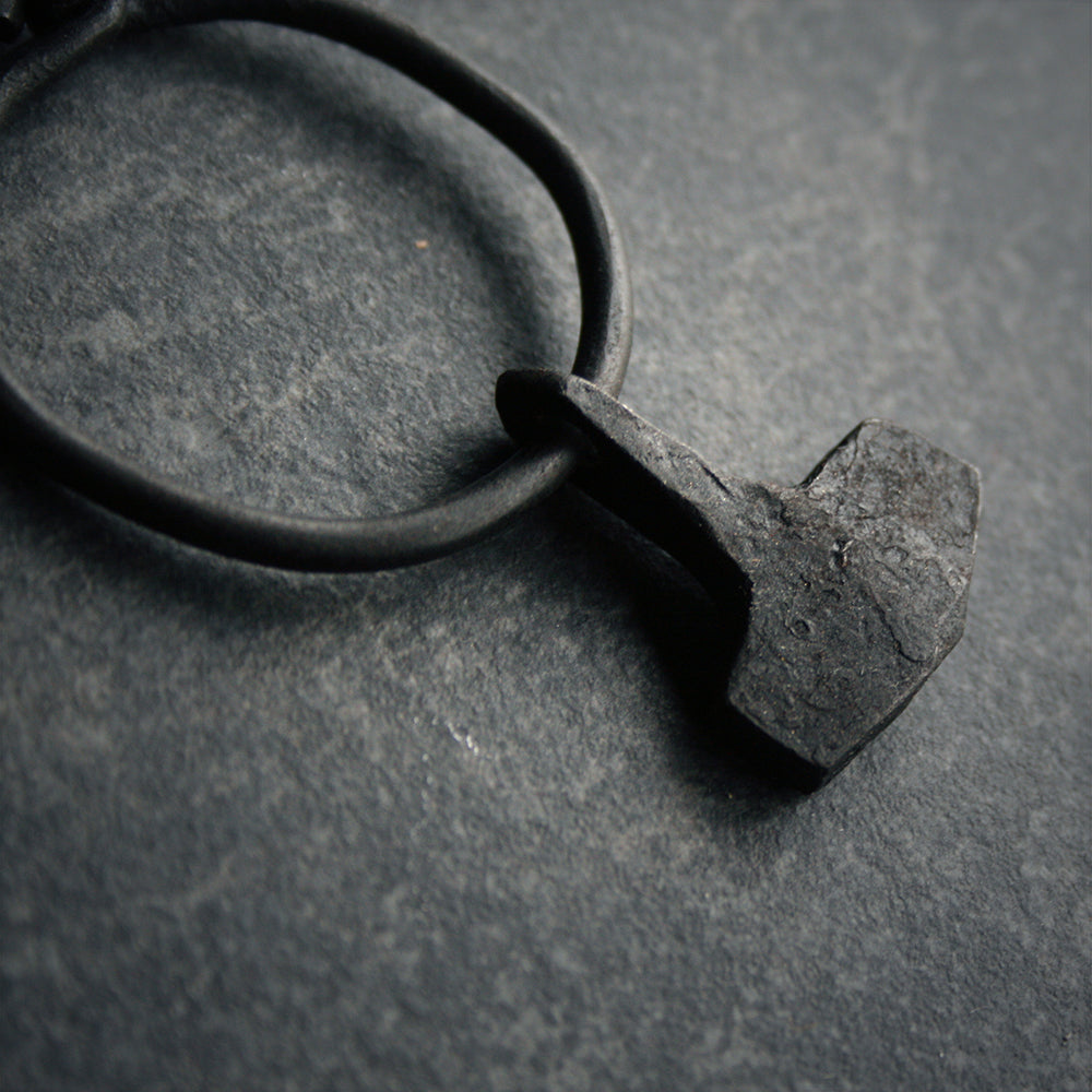 Thor´s hammer flat with ring, Mjölnir, Mjolnir, replica of historical viking item - NECKLACE