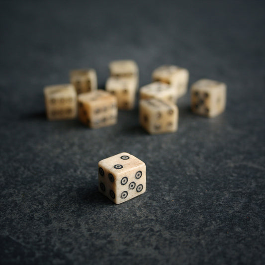 Bone dice 6 sides, made after a model from the Viking age - RITUAL ITEM