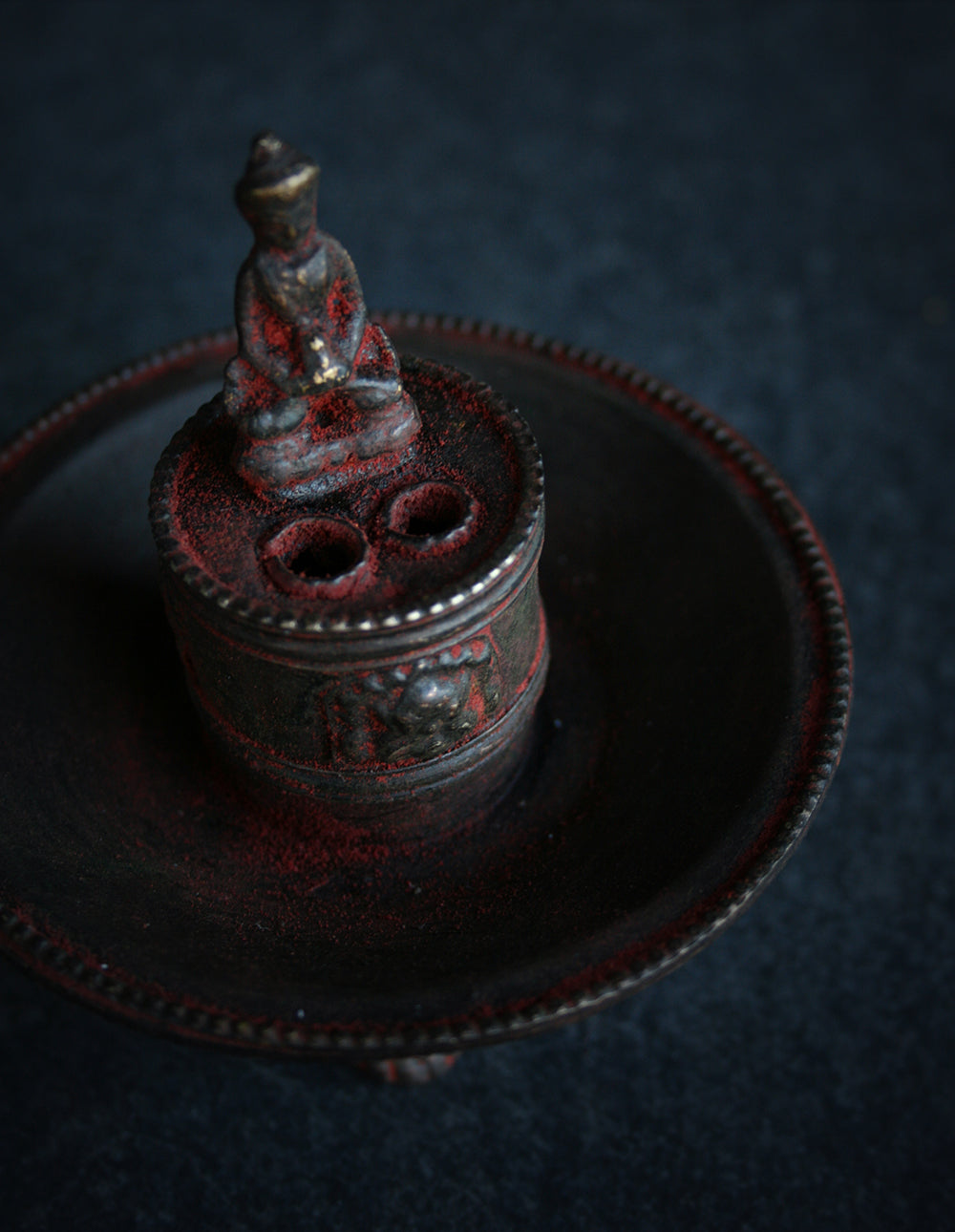 Incense plate burner, antique finish - RITUAL ITEM