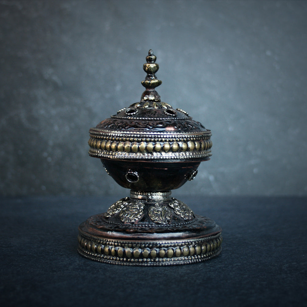 Incense burner, stupa burner, antique finish - RITUAL ITEM