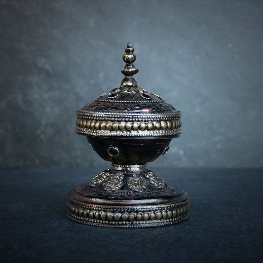 Incense burner, stupa burner, antique finish - RITUAL ITEM