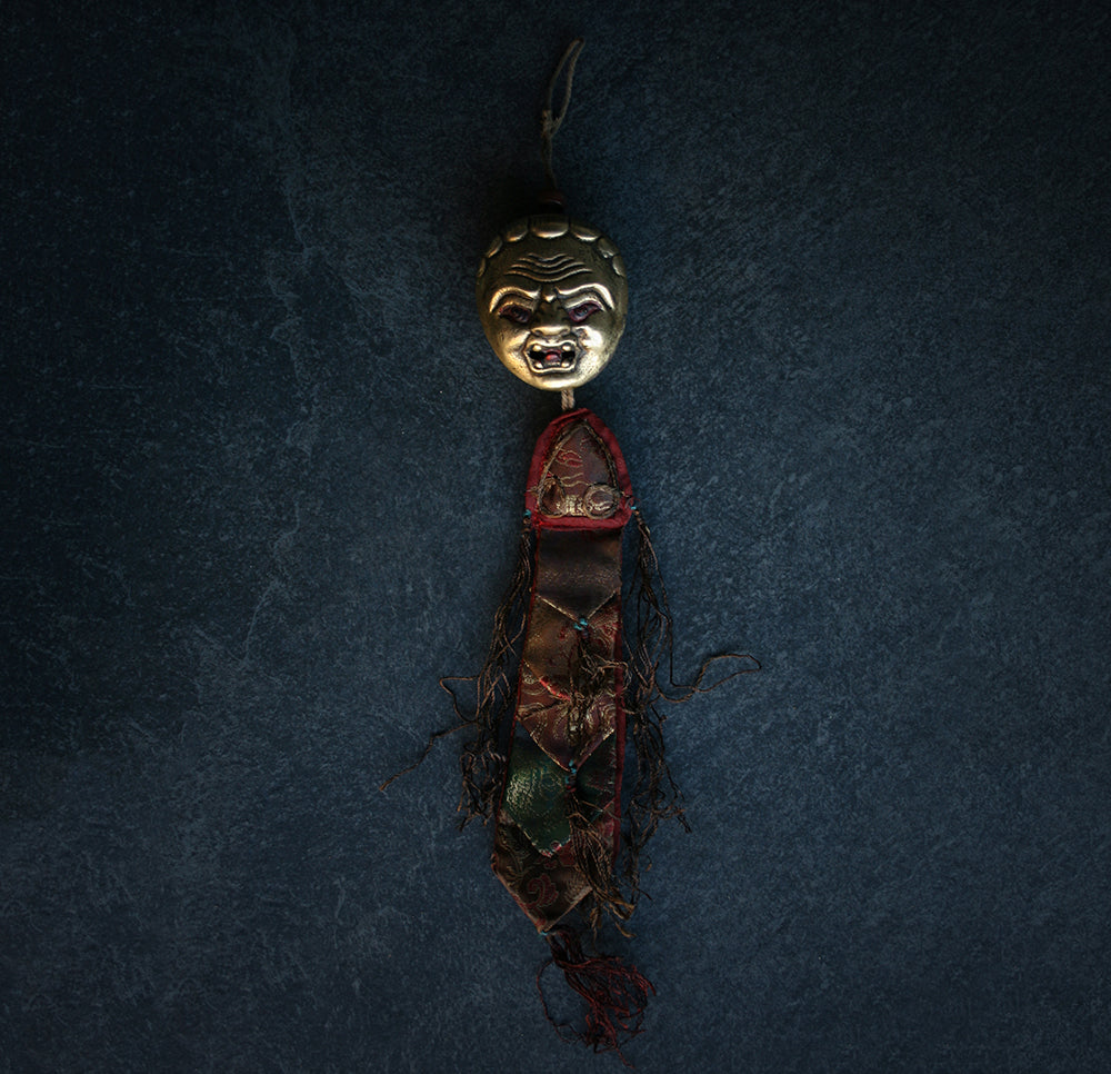 Mahakala demonic face, wall hanger with strap - RITUAL ITEM