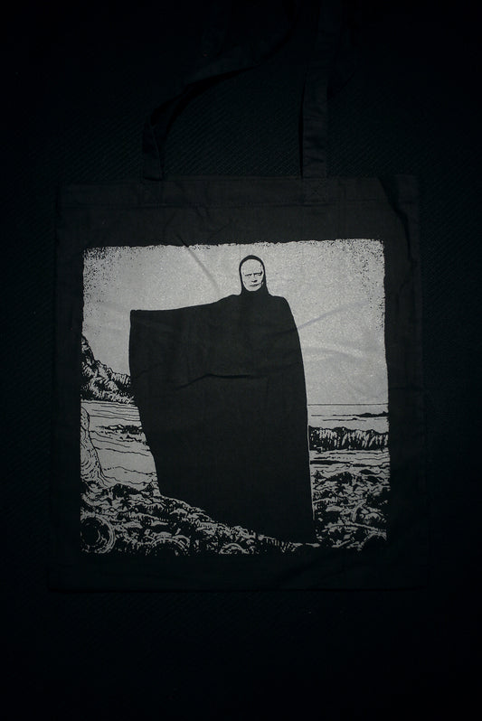 Death, Döden, Seventh seal, sjunde inseglet, grey on black - TOTE BAG