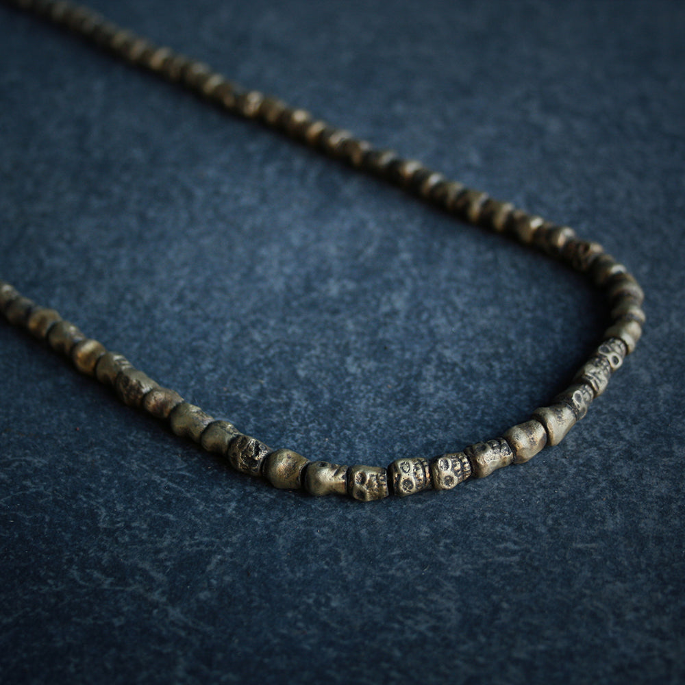 Skull mala, antique metal finish - RITUAL ITEM