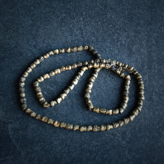 Skull mala, antique metal finish - RITUAL ITEM