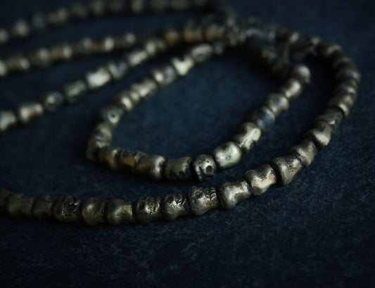 Skull mala, antique metal finish - RITUAL ITEM