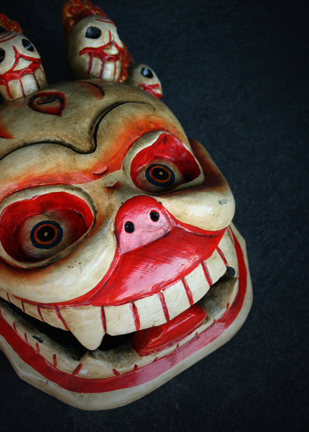 Citipati, Chitipati wooden mask, handpainted - RITUAL ITEM