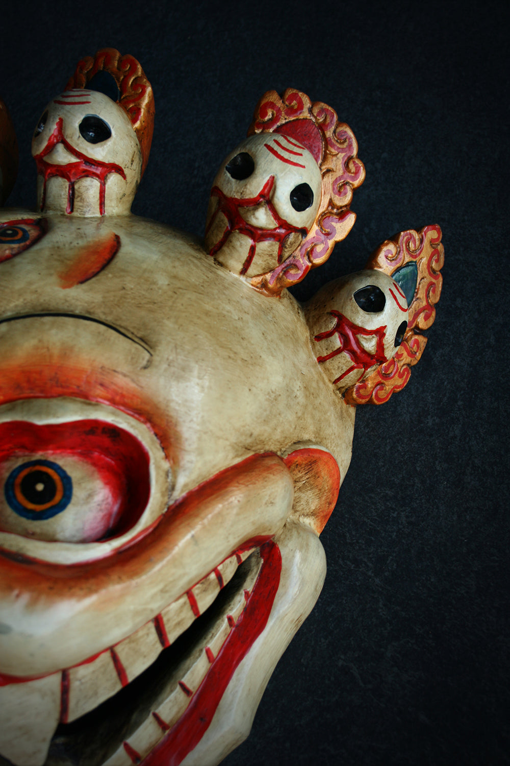 Citipati, Chitipati wooden mask, handpainted - RITUAL ITEM