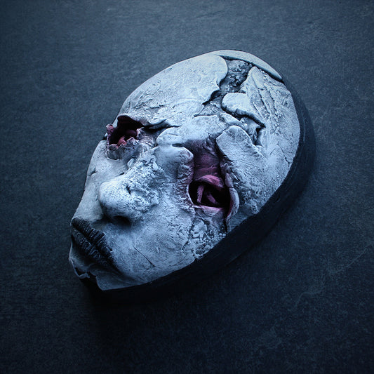 Ceramic sculpture mask "Double meat eyes" - SCULPTURE