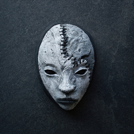 Ceramic sculpture mask "Stitched together" - SCULPTURE